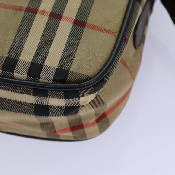 Burberrys Nova Check Blue Label Hand Bag Canvas Black Auth ti1774 - Picture 9 of 16